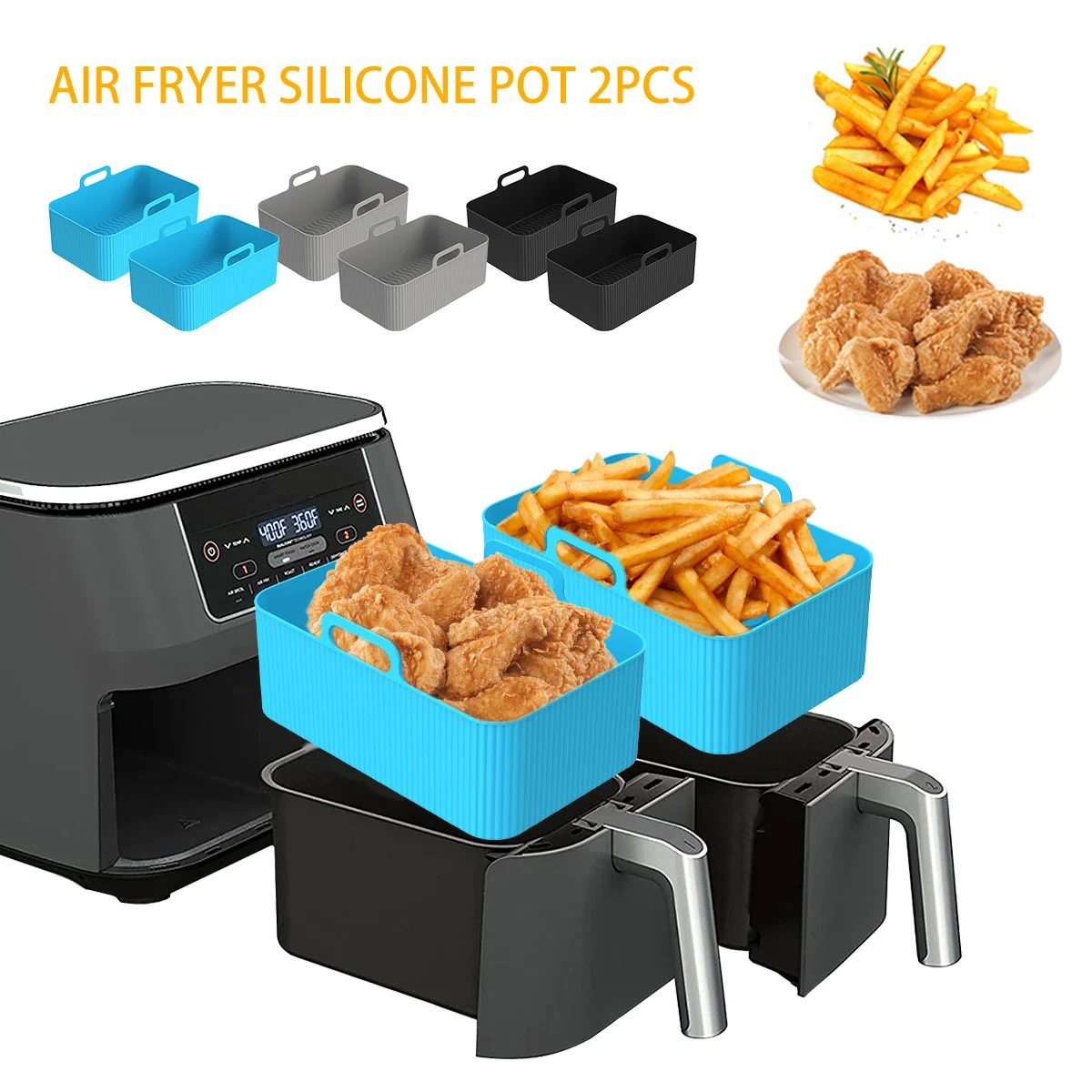 Kitchen Gadgets Air Fryer - 2Pcs Air Friteuse Silikon Liner für