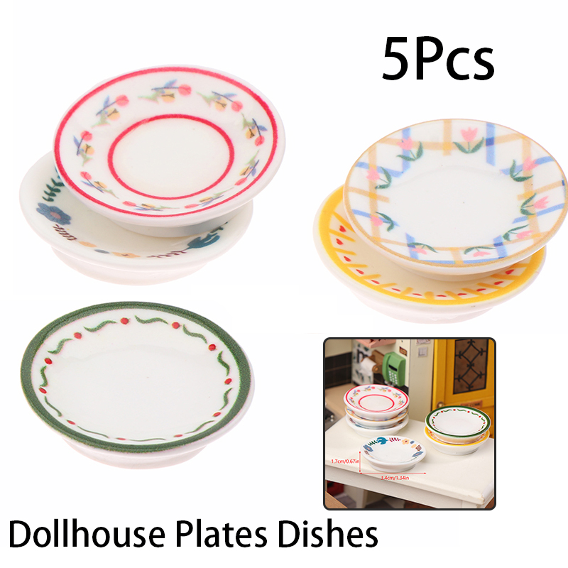 Kitchen Gadgets Website - 5Pcs 1/12 Puppenhaus Mini Platten Gerichte