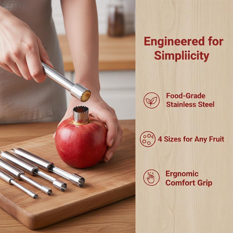 Kitchen Home Gadgets - 4-teiliges Obstentkerner-Set aus Edelstahl – Küchenhelfer