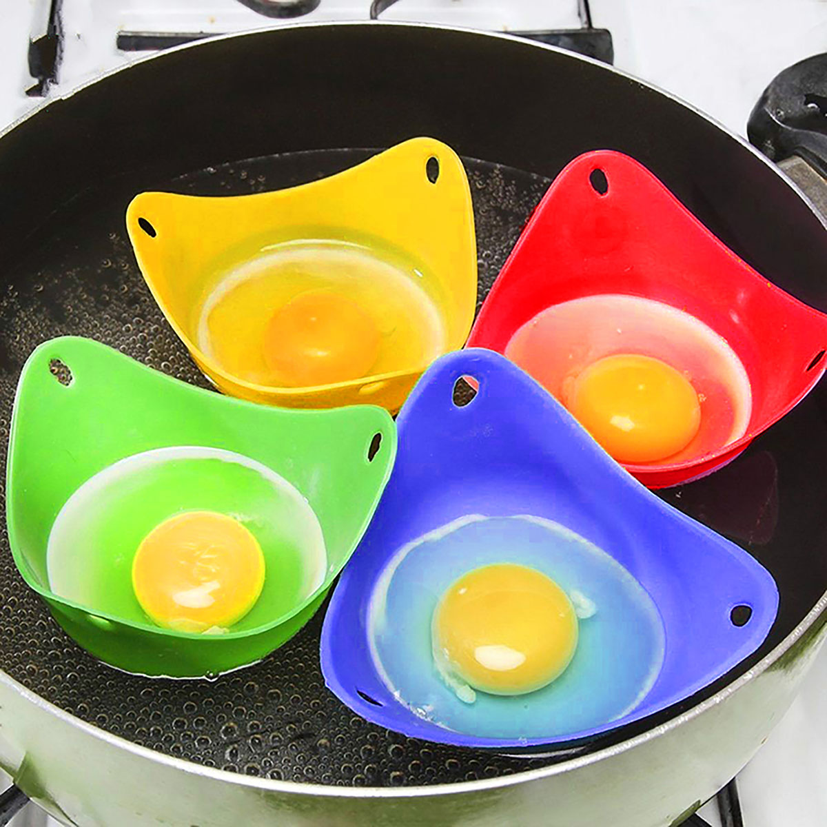 Kitchen Gadgets Air Fryer - Silikon-Eierstroper-Becher, Eierkocher-Formbecher für Mikrowelle, Luftfritteuse, Herd,