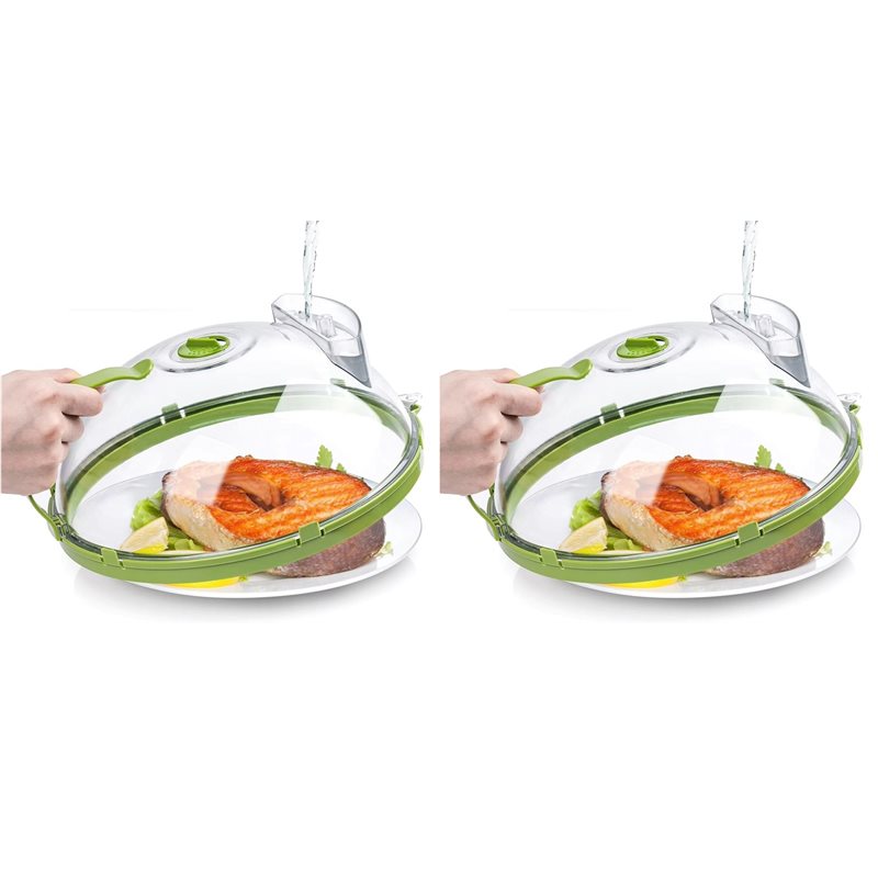 Kitchen Gadgets Brand - 【BRANDNEU】2x Mikrowellen-Spritzschutzabdeckung mit Dampföffnung und Griff,