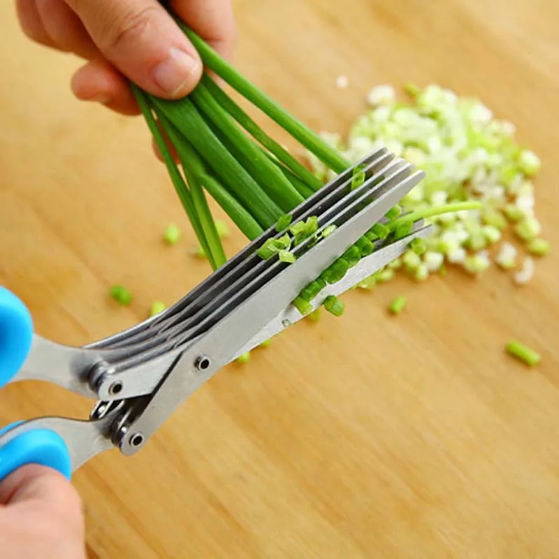 Herb Scissors 5 Blade - 5-lagige Schere mit Klinge für Frühlingszwiebeln,