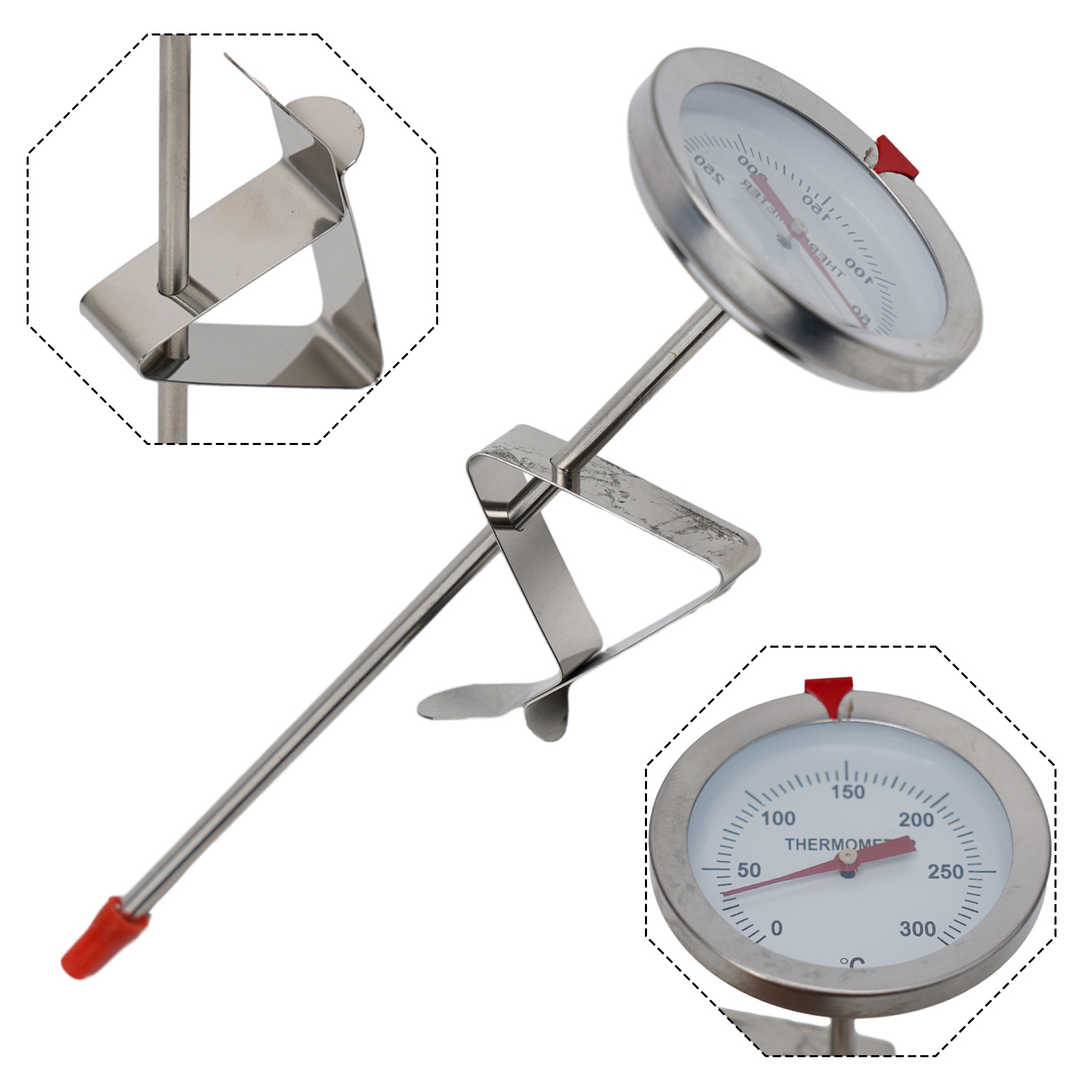 Kitchen Home Gadgets - Edelstahl-Sondenthermometer, Küchenutensilien, Kochtemperaturmessgerät, 0–300 ℃ Milch,