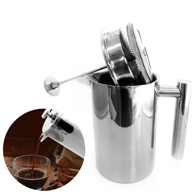 French Press Coffee Maker - Doppelwandige Isolierte Kaffeekanne mit Filter, Hitzebeständige