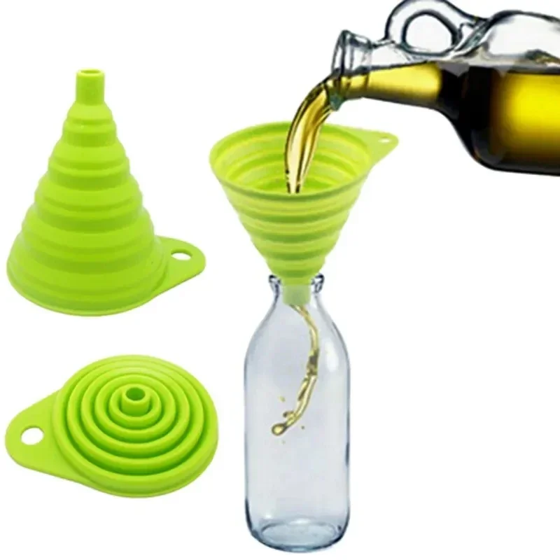 Kitchen Gadgets For Small Kitchens - 1/4 Stück Silikon-Zusammenklappbarer Trichter, Faltbares Küchenwerkzeug