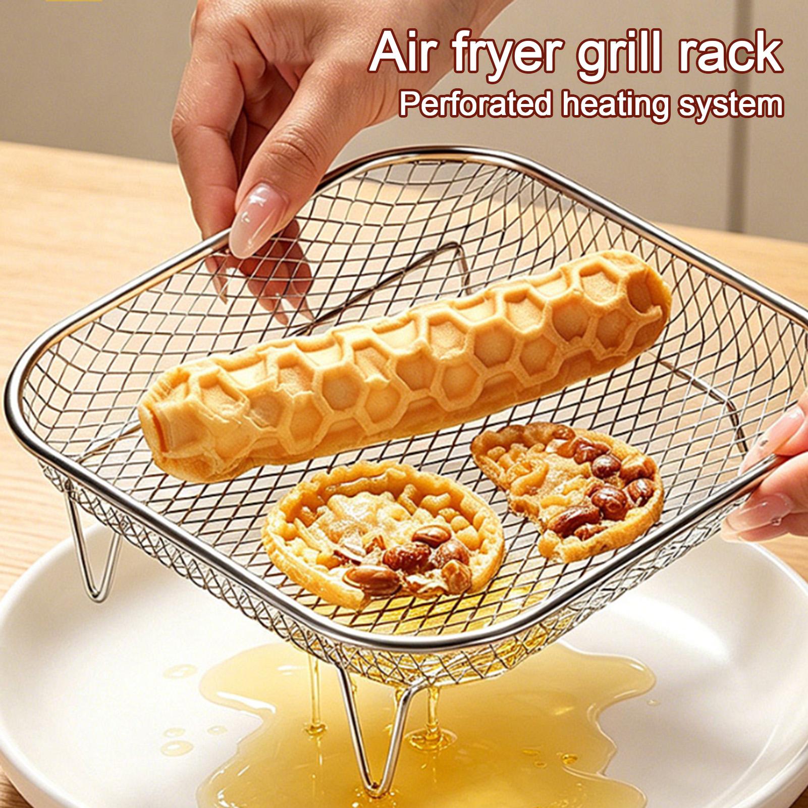 Kitchen Gadgets Air Fryer - Heißluftfritteusen-Gitterkorb aus Edelstahl, stapelbar, für verschiedene