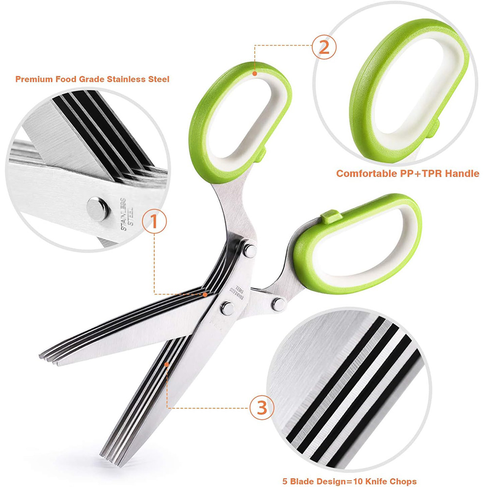 Kräuterschere aus Edelstahl mi – Herb Scissors 5 Blade Bewertung und Preis
